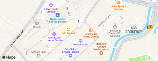 Hotel Sentral KL @ KL Sentral Station map