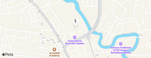Hotel Sentral Riverview Melaka map