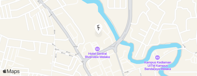 Hotel Sentral Riverview Melaka map