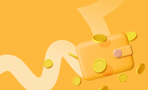 a piece of cheese with a lot of coins
