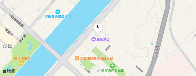 機場所在區域的地圖