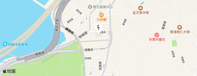 中文所在地區的地圖