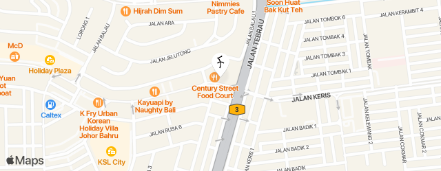 Crystal Crown Hotel Johor Bahru (CCHJB) map